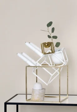 Kubus 4, Candle Holder, White