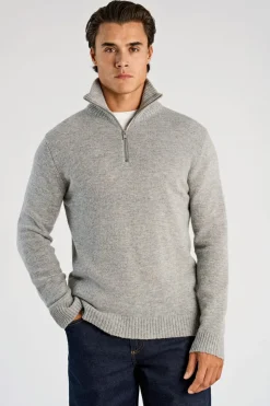 Lambswool half zip knit