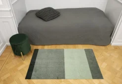 Løber, 67x120 cm, stripes-horizon lys/støvet og mørkegrøn