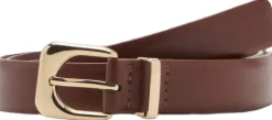 Leather effect belt with buckle