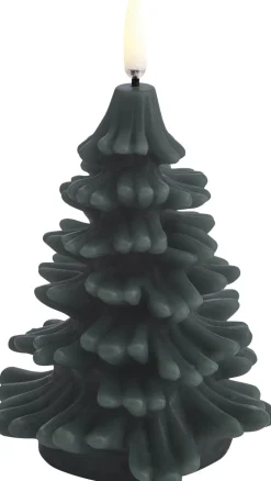 LED candle christmas tree, Pine green, Smooth, 9x12 cm 2/12