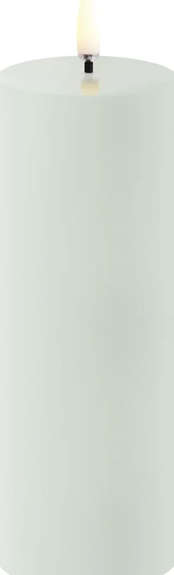 LED pillar candle, Dusty Green, Smooth, 5,8x15,2 cm