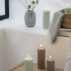 LED pillar candle, Sandstone, Smooth, 5,8x10,1 cm