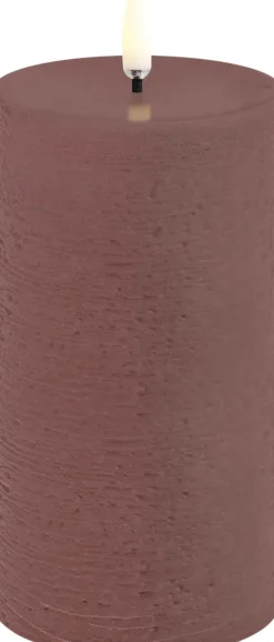 LED pillar candle, Terracotta, Rustic, 7,8x15,2 cm