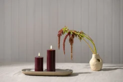 LED pillar candle, Wine red, Smooth, 5,8x15,2 cm