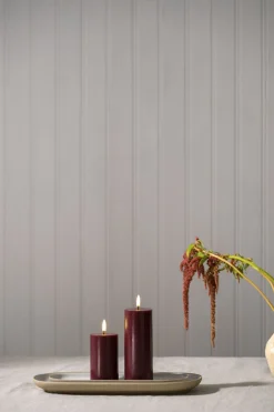 LED pillar candle, Wine red, Smooth, 5,8x15,2 cm