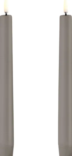 LED taper candle, Sandstone, Smooth, 2-pack, 2,3x20,5 cm