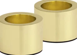 Light Candleholder taper, Matte Brass, 2-pack, 3,25x2,32 cm