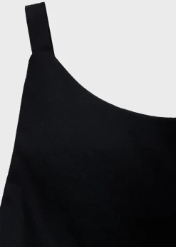 Linen cotton blend draped dress