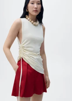 Linen-blend suit bermuda shorts