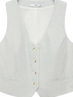 Linen-blend suit waistcoat