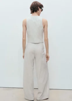 Linen-blend suit waistcoat