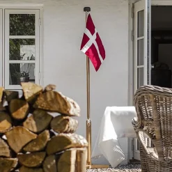 Luksus Egetræs Flagstang med Dannebrog