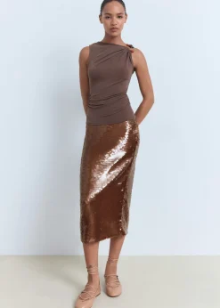 Lurex knitted top with crossed back