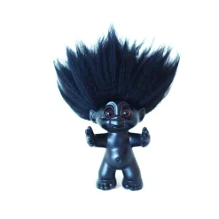 Lykketrold, mat sort, 9 cm