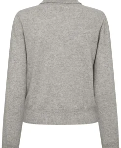Mabel 15 Langærmede polo strikcardigan - 100% Cashmere