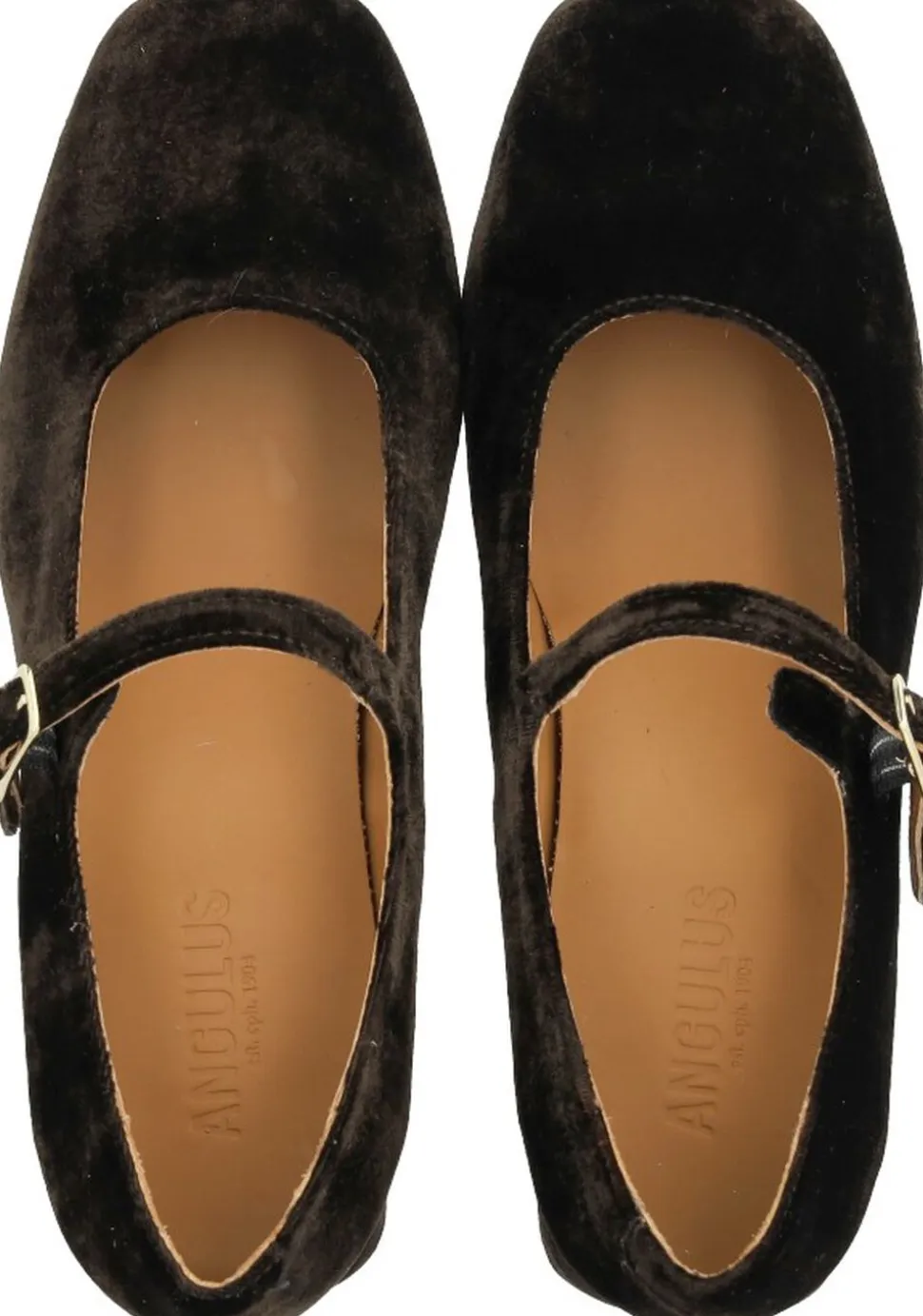 Mary Jane i blød velour med skulptu