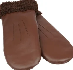 MATERA - FEMININE LEATHER MITTENS W/ CURLY SHEARLING