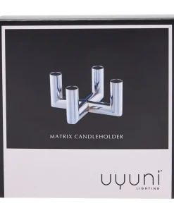 MATRIX Candle Holder - 4'arm Mini Taper - Chrome - 7,5 x 4,5
