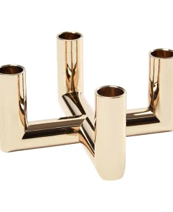 MATRIX Candle Holder - 4'arm Mini Taper - Brass - 7,5 x 4,5