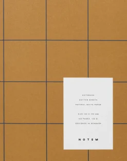 Medium notesbog med syet ryg, Okker