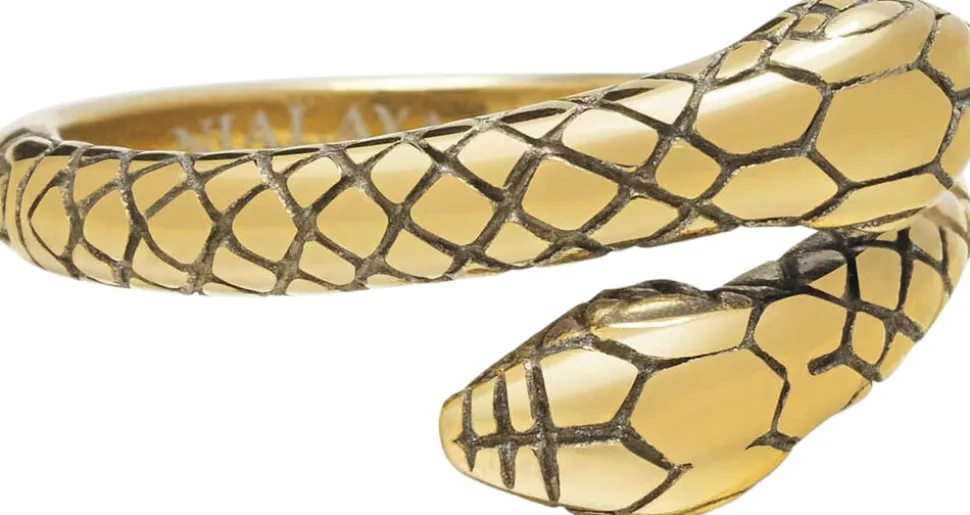 Men's Gold Plated Vintage Snake Ring