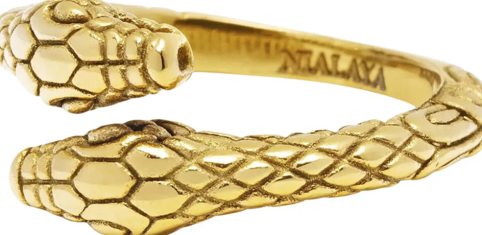 Men's Gold Plated Vintage Snake Ring