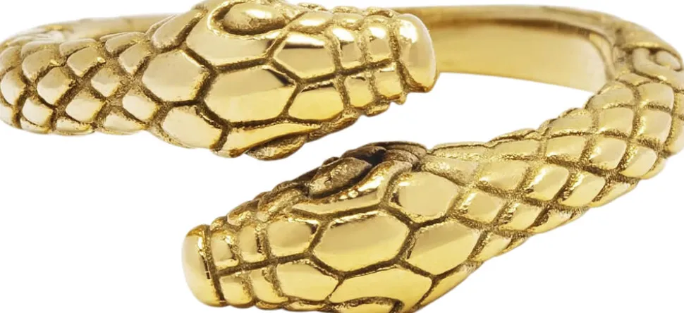 Men's Gold Plated Vintage Snake Ring