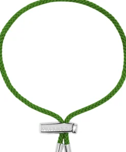 Men's Green String Bracelet with Adjustable Stainless Steel Lock