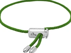 Men's Green String Bracelet with Adjustable Stainless Steel Lock
