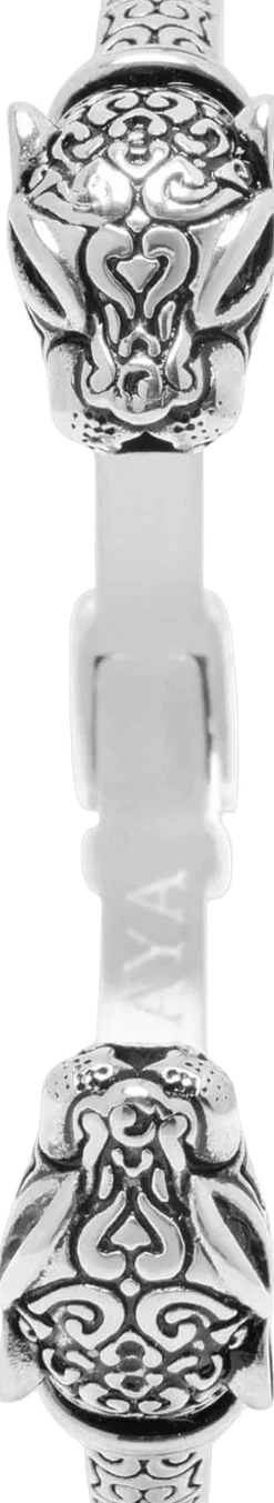 Men's Panther Bangle in Silver