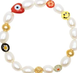 Men's Smiley Face Pearl Bracelet