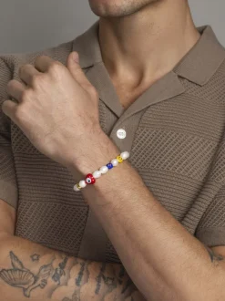 Men's Smiley Face Pearl Bracelet
