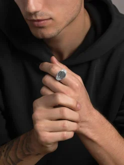 Men's Stainless Steel Crest Ring