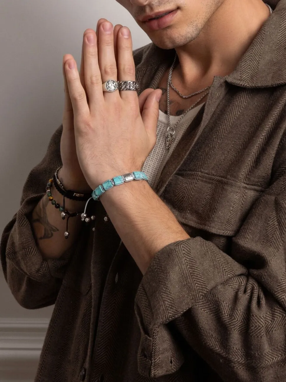 Men's Stainless Steel Crest Ring