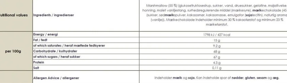 Milk chocolate marshmallows 120 gr