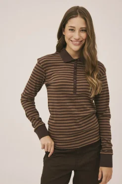 Milla 24 long sleeve polo top - 100% Organic Cotton GOTS