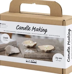 Mini DIY Kit Lysstøbning , Soyalys i østersskaller