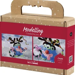 Mini DIY Kit Modellering, Rensdyrmonster, ass. Farver