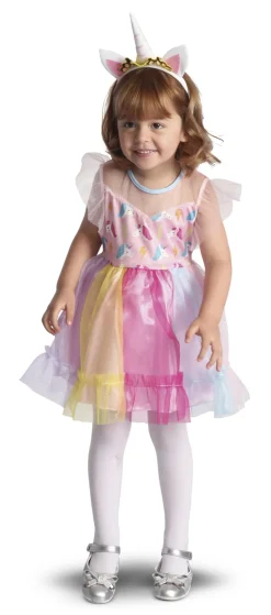 Mini enhjørning Kjole og hårbøjle str. 104