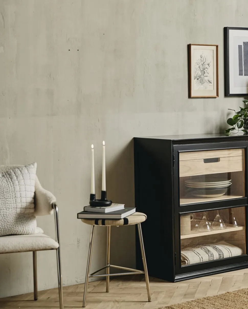 MORICE stool, low - black/ivory