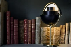 Multi-Lite Portable Lamp, EU Base: Brass, Shade: Black Semi