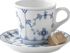 Musselmalet Riflet 9 cl. espressokop med underkop