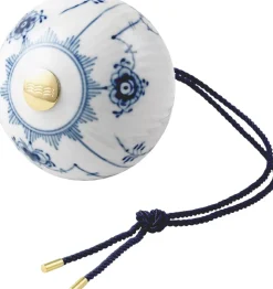 Musselmalet Riflet Julekugle 9,5 cm