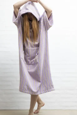 Naram Poncho - lilac & neon yellow