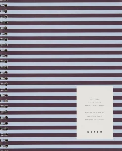 NELA Notebook med spiralryg - Stor, Bordeaux og blå
