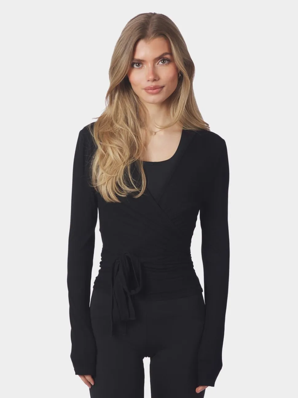 Nia Jersey Wrap Blouse