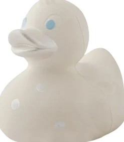 Oli & Carol - Lille Badeand - Hvid m. sølv prikker 8cm.