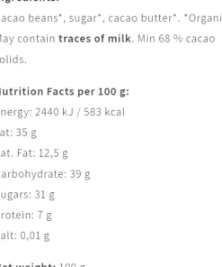 Organic O'payo 68% 100 g økologisk