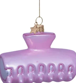 Ornament glass soft pink opal hair clip H6. 5cm